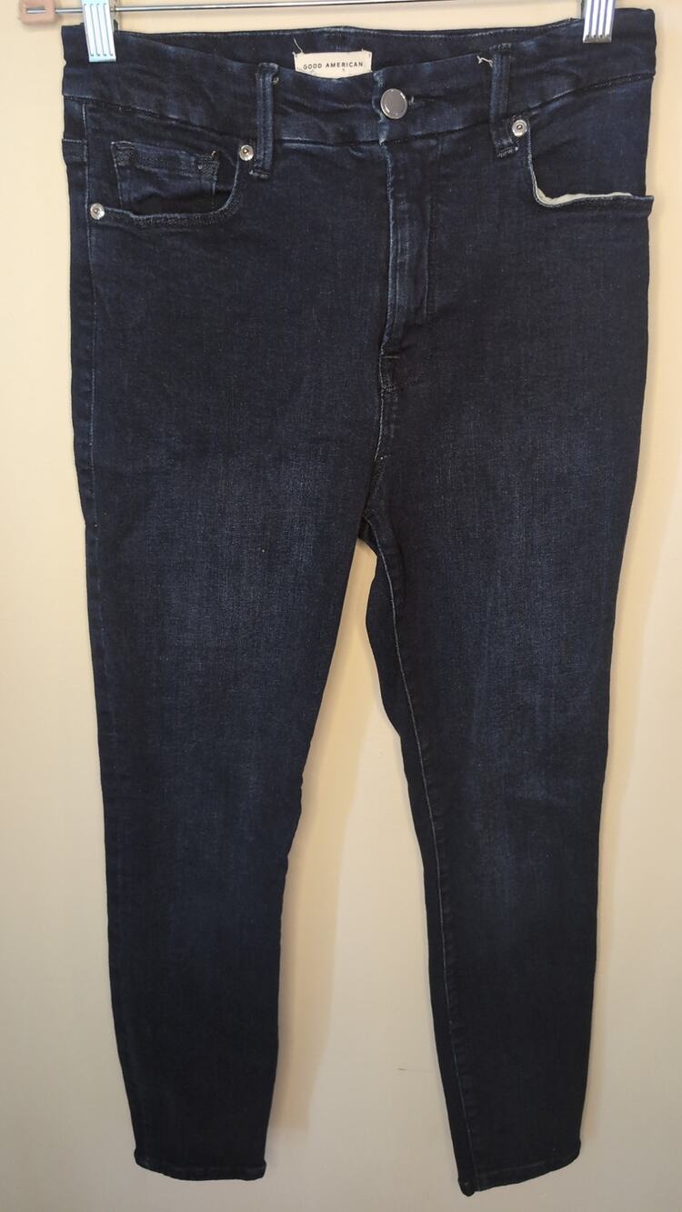 Good American Good Legs Skinny Jeans 28 High Rise Dark Wash Stretch